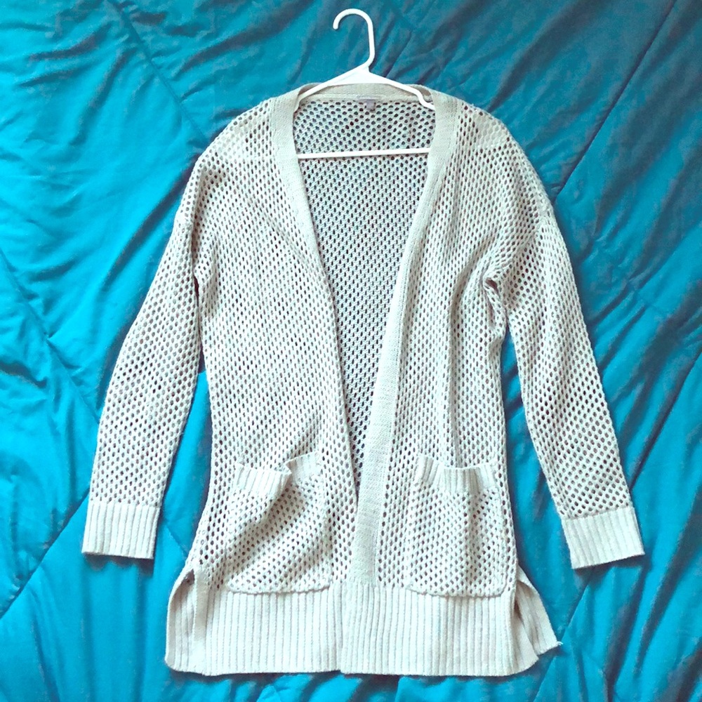 Gray Net Cardigan